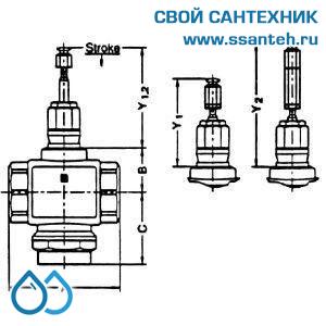 10107 Honeywell, V5011R1083 Клапан двухходовой (проходной) муфтовый, PN16, DN40, Kvs 25,0, 170 °C