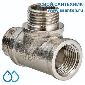 11231 Тройник с двумя переходами на наружную резьбу, 1/2" вн.-нар.-нар. 