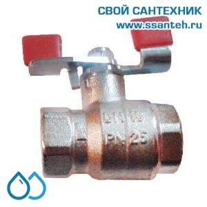 14611 HERZ, 1220131 Кран шаровой MODUL ВР-ВР 1/2" ручка бабочка сталь PN25 ник