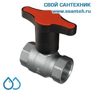 14619 HERZ 1220145 Кран шаровой красная ручка, DN40, PN25, -30...+150°C, Kvs 165 м3/час, никелированный