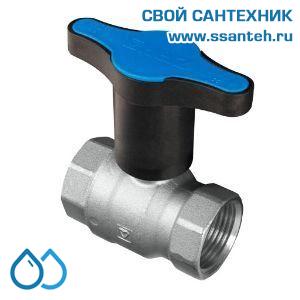 14626 HERZ 1220156 Кран шаровой синяя ручка, DN50, PN25, -30...+150°C, Kvs 270 м3/час, никелированный