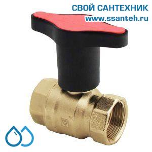 14663 HERZ 1220641 Кран шаровой красная ручка, DN15, PN25, -30...+150°C, Kvs 17 м3/час, без покрытия