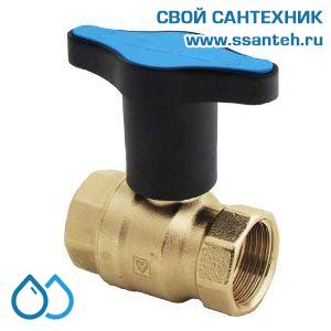 14669 HERZ 1220651 Кран шаровой синяя ручка, DN15, PN25, -30...+150°C, Kvs 17 м3/час, без покрытия