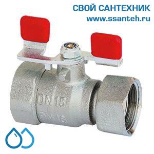 14748 HERZ 1244212 Кран шаровой ВР-ВР 3/4" ручка бабочка, PN16, 0...+110°С