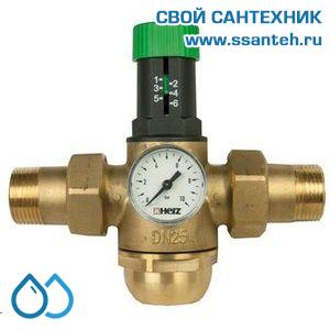 14806 HERZ 1268222 Редуктор давления для горячей воды 1,0-6,0 бар, DN20,  PN16, Kvs 2,27м3/час, 0...+70°С, со встроенным фильтром