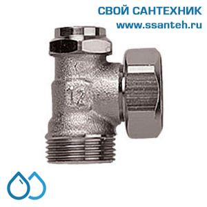 14833 HERZ 1304201 Клапан для отключения и слива радиатора, угловой, 3/4"(конус)-3/4"(ЕК), PN 10, 90°C