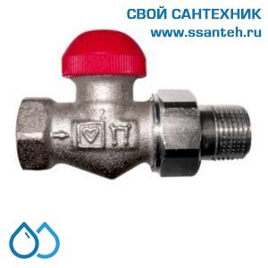 16181 HERZ 1772365 Клапан термостатический радиаторный прямой, 3/8", Kvs 0,03-1,0 м3/час, PN 10 бар, 120°C с плавной преднастройкой 