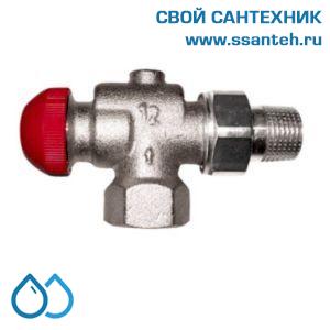 16220 HERZ 1772865 Клапан термостатический радиаторный осевой, 3/8", Kvs 0,03-1,2 м3/час, PN 10бар, 120°C с плавной преднастройкой