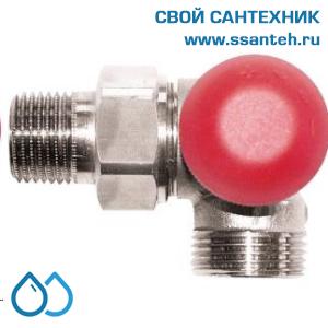 16238 HERZ 1774667 Клапан термостатический радиаторный трехосевой п., 1/2"-"ЕК", Kvs 0,03-1,2 м3/час, PN 10бар, 120°C с плавной преднастройкой
