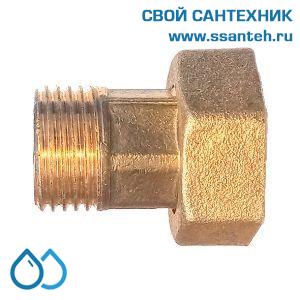 18906 Termicus Соединитель накидная гайка 3/4" ВР со штуцером под ключ 1/2" НР , DN15, PN16, латунь, шт