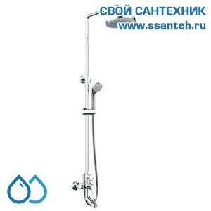 03440 BRAVAT F6111147C-A Eco Душевая колонна со смесителем для ванны, поворотный излив, хром